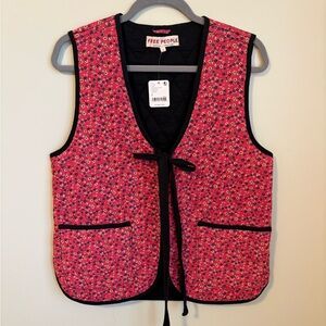 Free People Floral Quilted Vest NWT Size Small